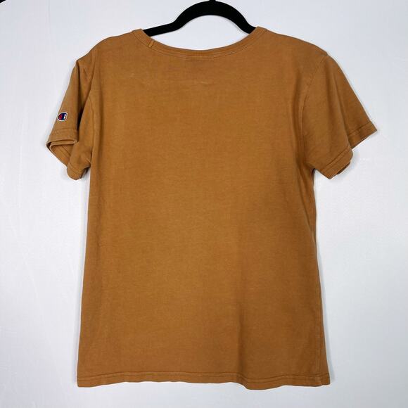 Champion Womens Small Vintage Wash C Block Short Sleeve Tee Reverse Weave Brown - Picture 2 of 8